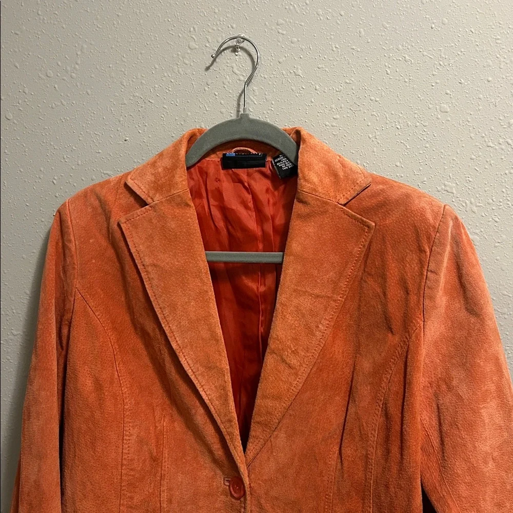 Vintage Relativity‎ Women's Coral Orange Suede Leather Jacket